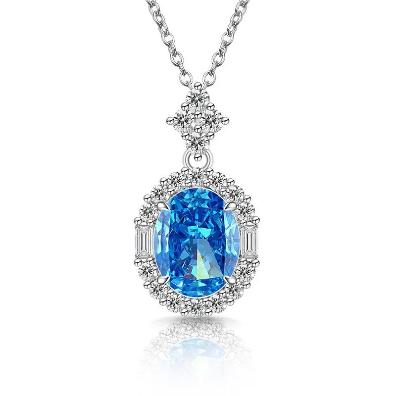 Sparkling Ice Flower Cut Zircon Necklace 925 Sterling Silver Collarbone Chain Ladies Wedding Gorgeous Jewelry