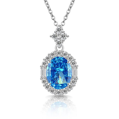 Sparkling Ice Flower Cut Zircon Necklace 925 Sterling Silver Collarbone Chain Ladies Wedding Gorgeous Jewelry