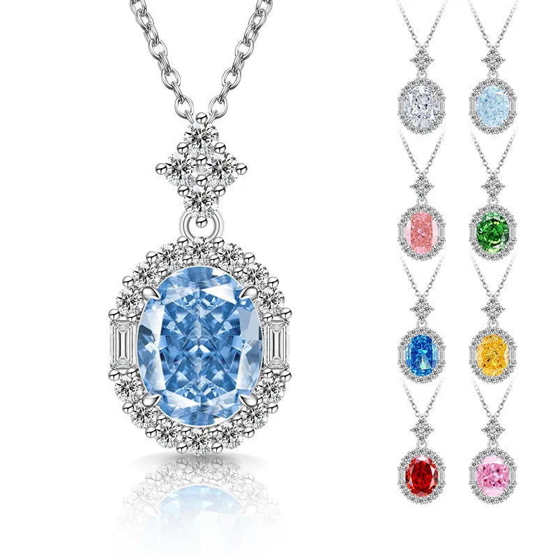 Sparkling Ice Flower Cut Zircon Necklace 925 Sterling Silver Collarbone Chain Ladies Wedding Gorgeous Jewelry