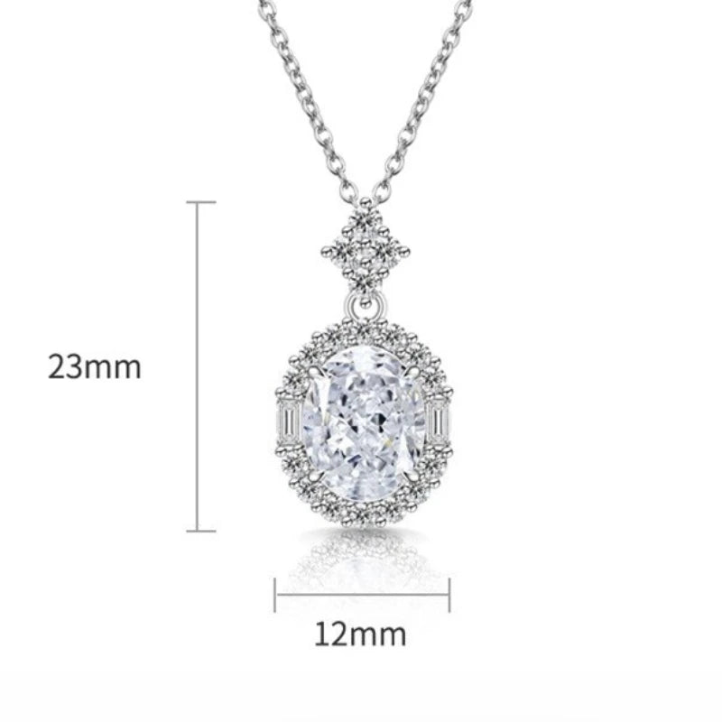 Sparkling Ice Flower Cut Zircon Necklace 925 Sterling Silver Collarbone Chain Ladies Wedding Gorgeous Jewelry