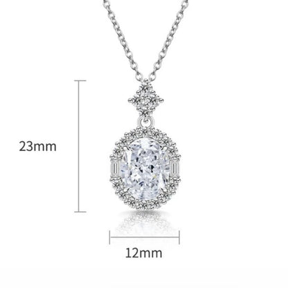Sparkling Ice Flower Cut Zircon Necklace 925 Sterling Silver Collarbone Chain Ladies Wedding Gorgeous Jewelry