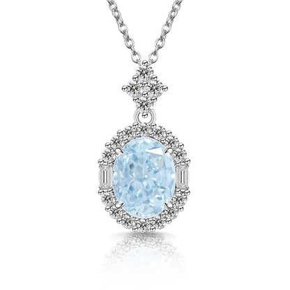 Sparkling Ice Flower Cut Zircon Necklace 925 Sterling Silver Collarbone Chain Ladies Wedding Gorgeous Jewelry