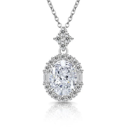 Sparkling Ice Flower Cut Zircon Necklace 925 Sterling Silver Collarbone Chain Ladies Wedding Gorgeous Jewelry