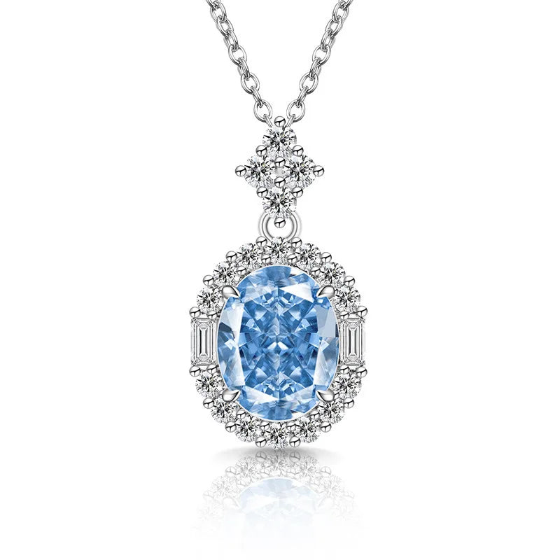 Sparkling Ice Flower Cut Zircon Necklace 925 Sterling Silver Collarbone Chain Ladies Wedding Gorgeous Jewelry