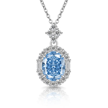 Sparkling Ice Flower Cut Zircon Necklace 925 Sterling Silver Collarbone Chain Ladies Wedding Gorgeous Jewelry
